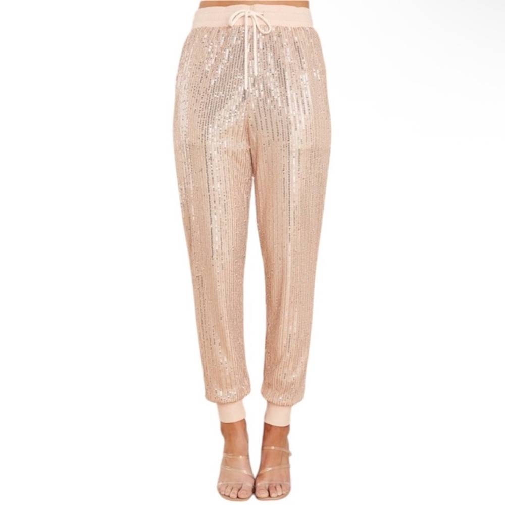 Saints and Hearts Sequin Drawstring Pants